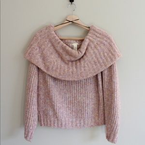 Off-the-Shoulder Pink Knit Sweater from H&M